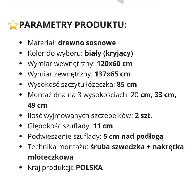 Łóżeczko Misza styl prowansalski
