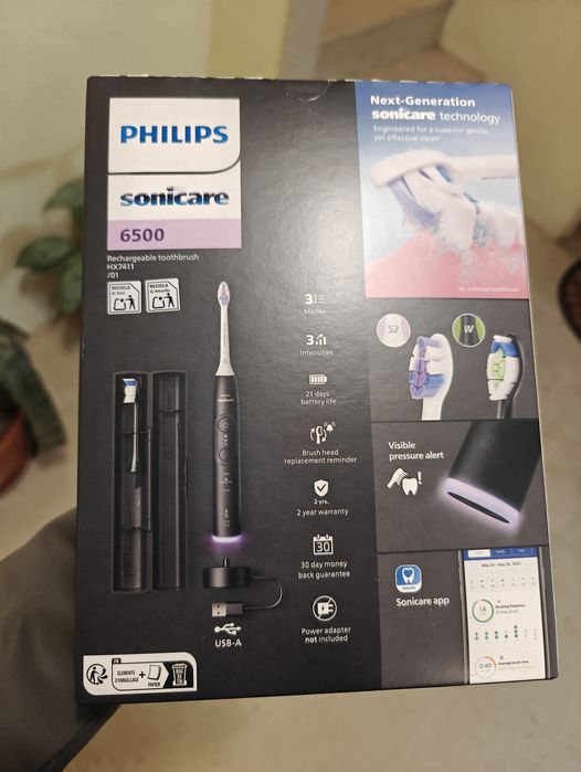 Escova dentes Philips Sonicare 6500 - Bateria - Bluetooth