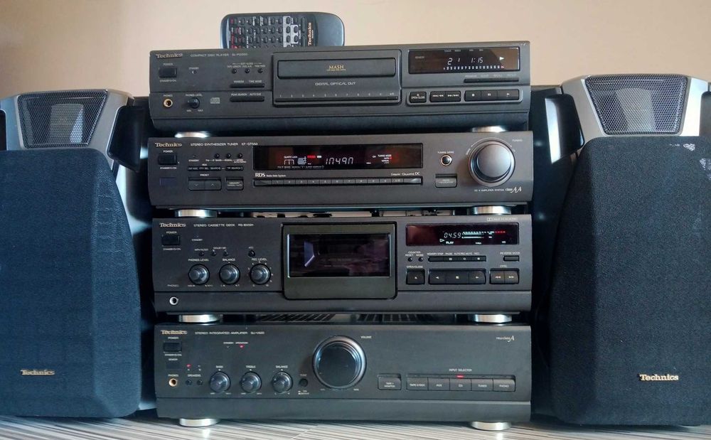 Duża Wieża Hi-Fi TECHNICS kpl.+BT tj.JBL,Denon,Sony