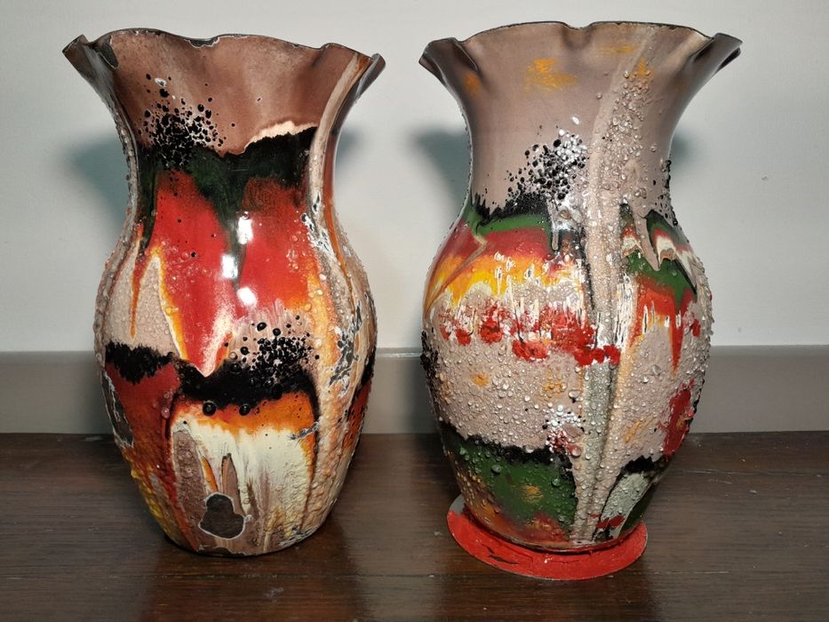 Stary wazon PRL emaliowany, new look, Olkusz, 2 szt.