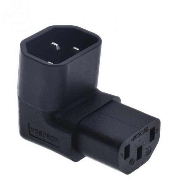 Кабель живлення пристроїв IEC(C13)-(C14) (адаптер),90е вгору кутовий