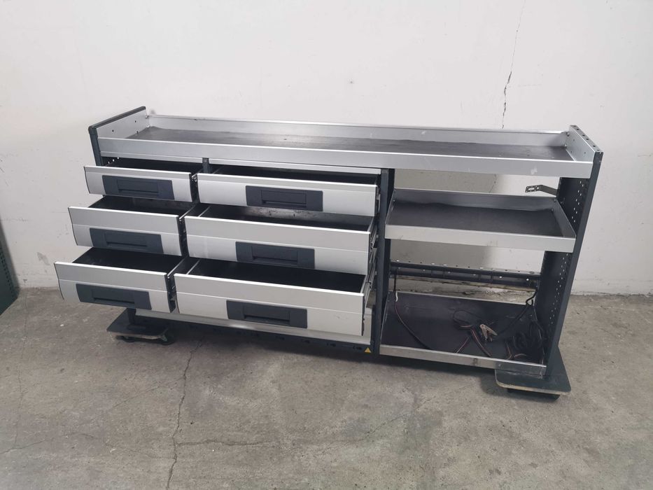 Zabudowa serwisowa warsztatowa regał samochodowy serwis SZUFLADY BOTT