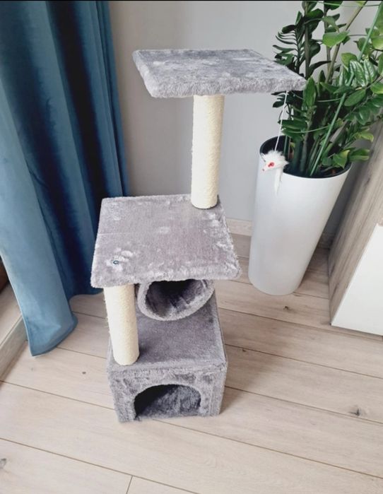 Drapak dla Kota z Zabawką Słupek Sizal Wieża Nowy Tunel Legowisko