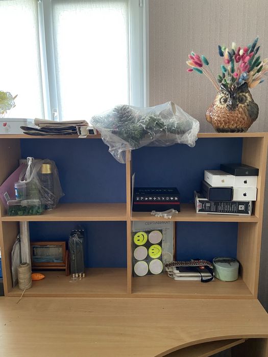 Стол письменный, компьютерный с полкой и блоком на колёсах