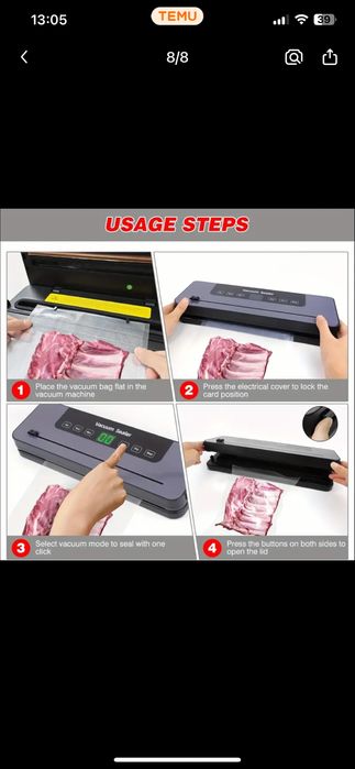 Вакууматор кухонний + 10 пакетів в комплекті.