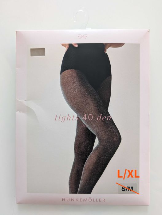 Hunkemöller Rajstopy Srebrny Lureks - Czarny