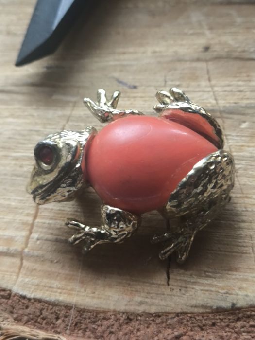Stara metalowa broszka płaz ,żaba ,gekon . Vintage
