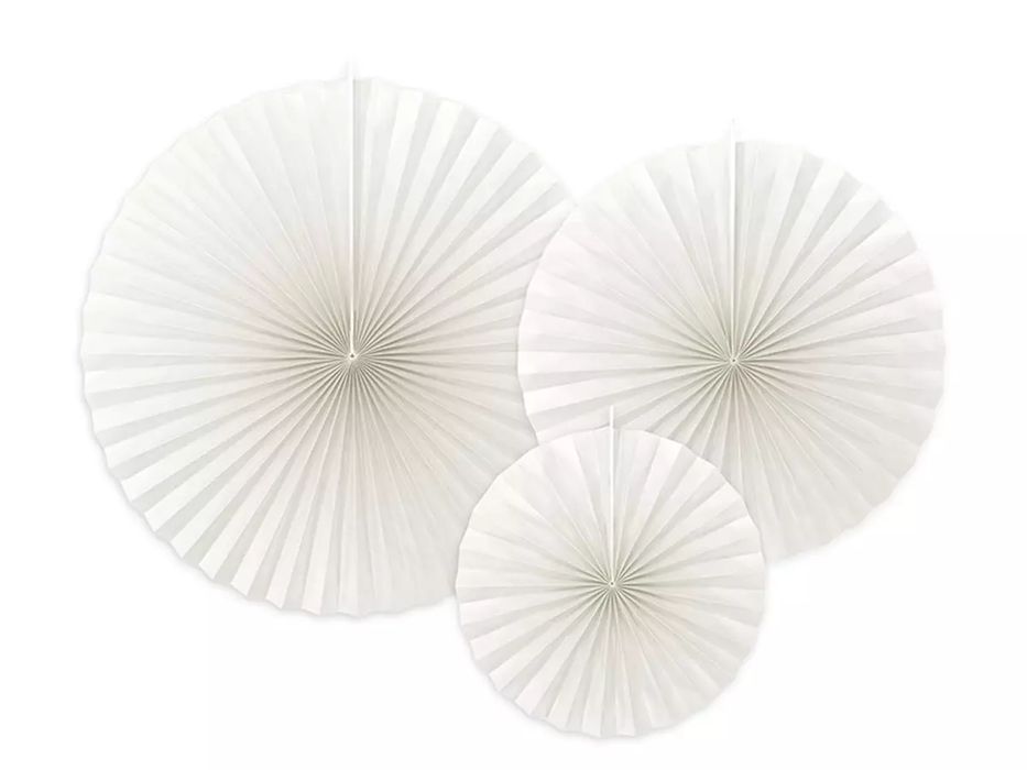 Rozety Party Deco Classic białe 3 szt.. PartyDeco. Nowy Produkt