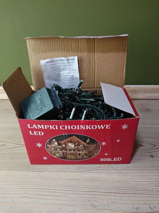 500 LED Lampki choinkowe Zimny Biały NA ZEWNĄTRZ IP44 32 metry Nowe