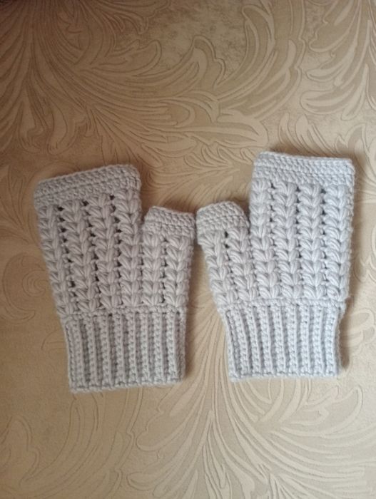 Мітенки жіночі в'язані гачком