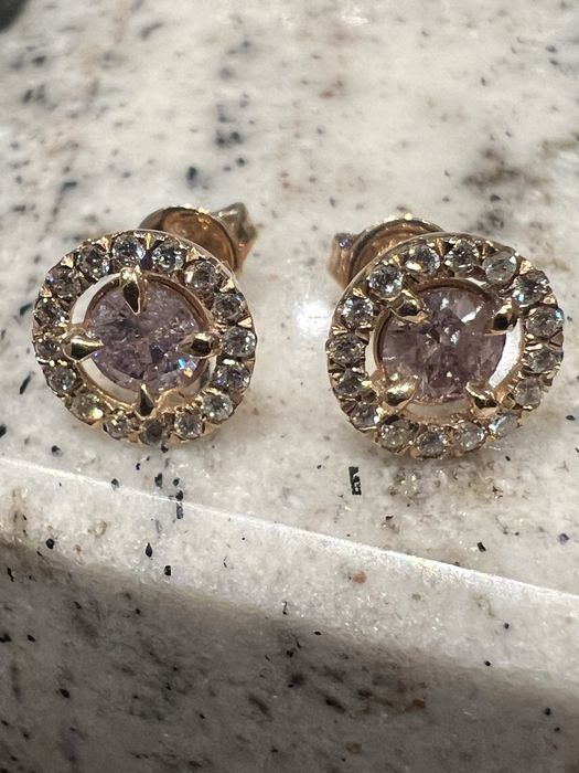 Kolczyki z brylantami PINK 0,94 ct IGI