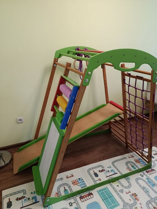 Дитячий спортивний комплекс куточок SportBaby Карамелька Plus з гіркою та мольбертом