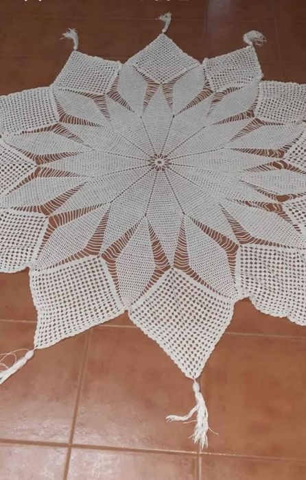 Toalha em renda feita à mão
