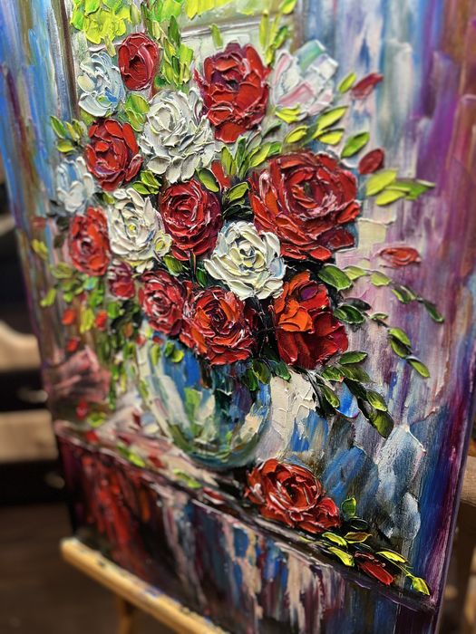 Картина олія 50х70см . Квіти