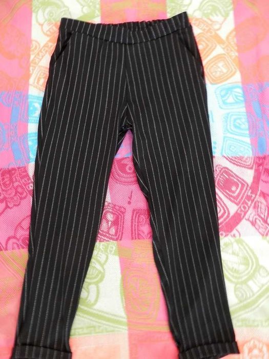 Spodnie Joggery Tapered Leg Czarne w Paski by UK 42