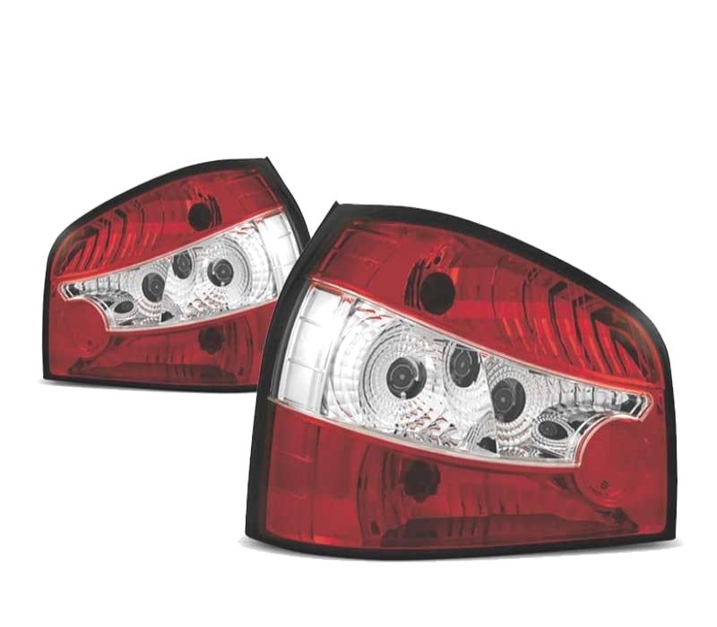 FAROLINS TRASEIROS AUDI A3 8L 96-00 VERMELHO BRANCO LEX
