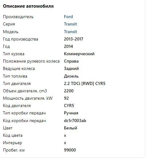 Задний мост Форд Транзит