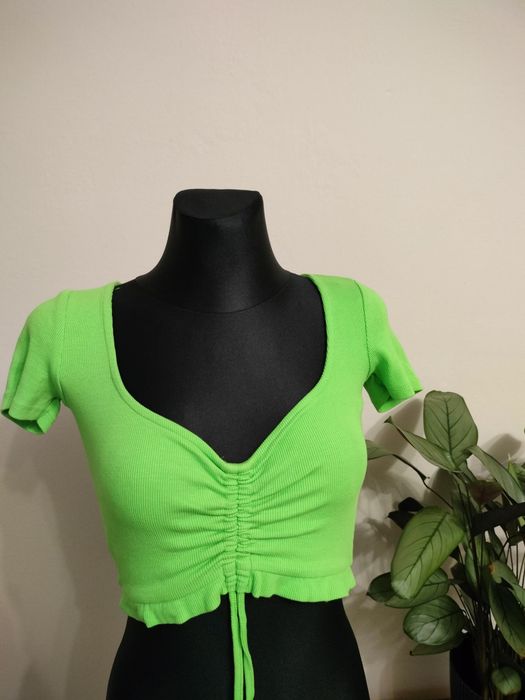Zielony crop top Zara S