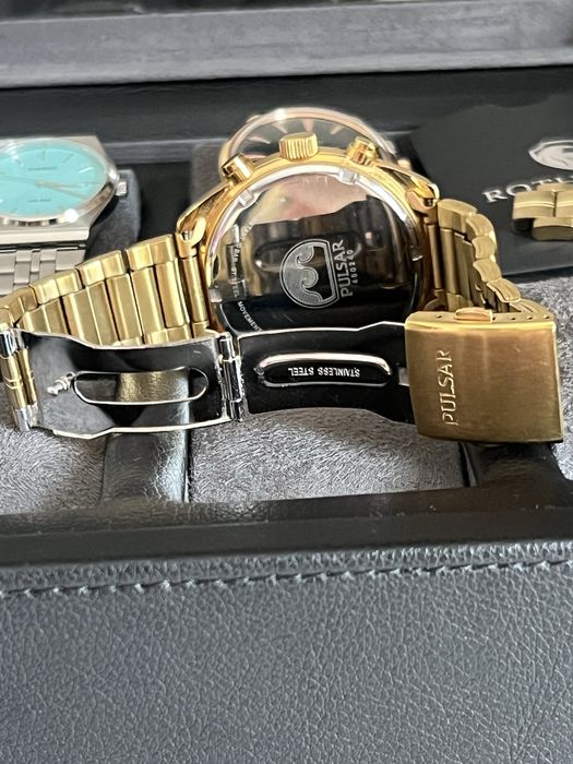 Relogio Pulsar Dourado Chronograph