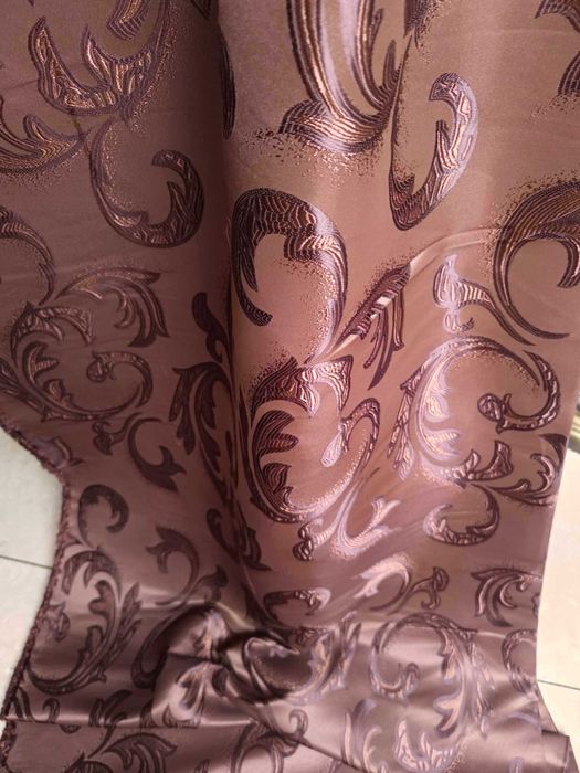 zasłony z metra BRĄZOWE Hafty, szer 150 cm DOBRA CENA