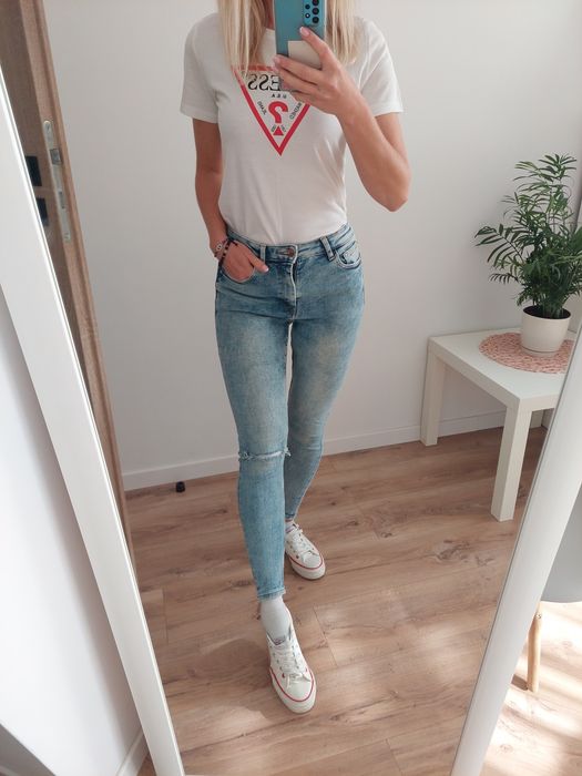 Niebieskie jeansy rurki skinny s,m