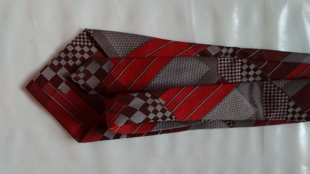 Красный коричневый в клетку полоску советский СССР галстук