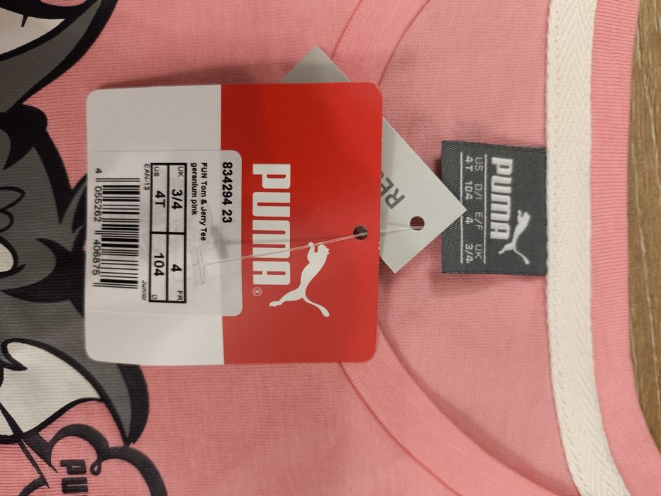 Koszulka PUMA nowa Tom Jerry rozmiar 104 dziecięca