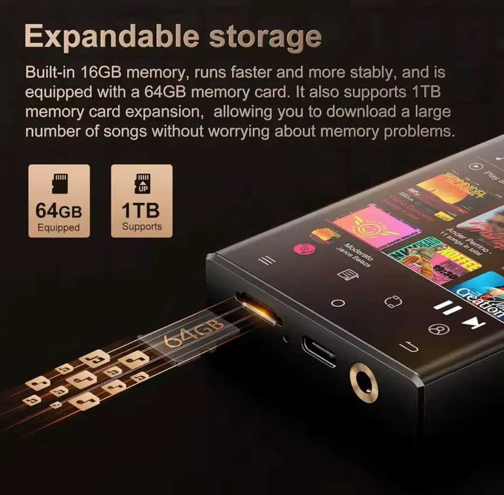 Аудіоплеєр OilSky з підтримкою LDAC DSD512 ESS ES9018Q2M MAX97720 80GB