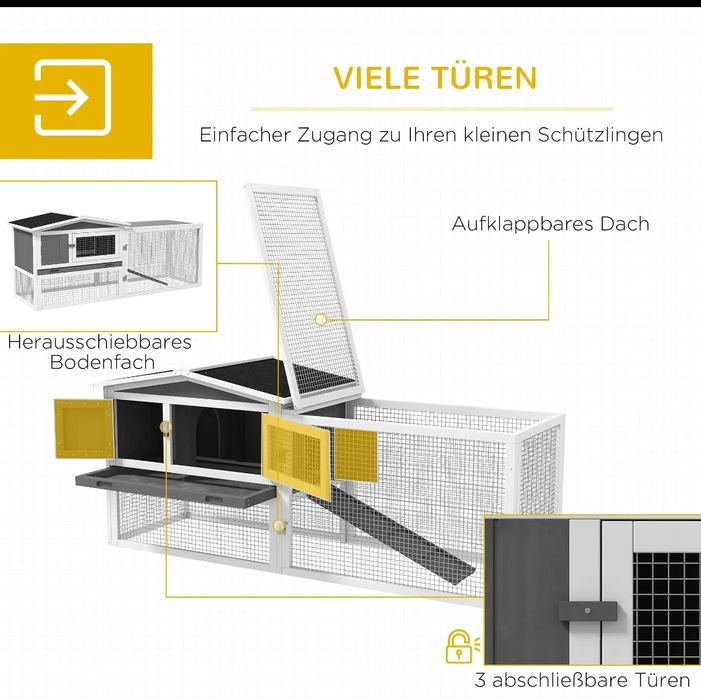Klatka, wybieg  dla królików, małych zwierząt  PawHut