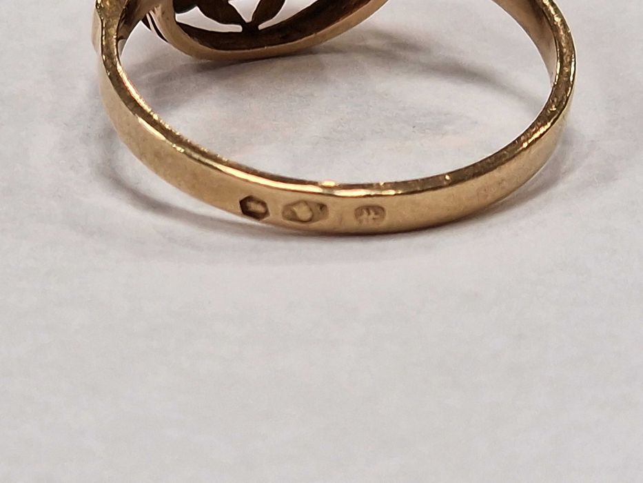 WARMET! Złoty pierścionek/ 585/ 4.83 gram/ R16/ Topaz/ W-wa 1963-86