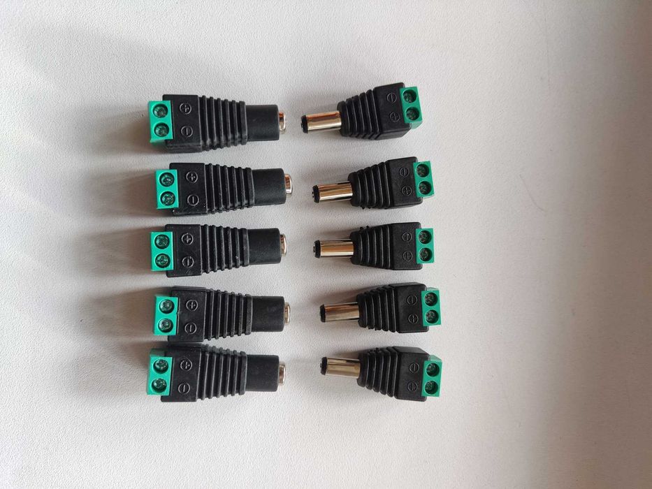 Штекер разъем 5,5-2,1 папа-мама -  5 комплектов !