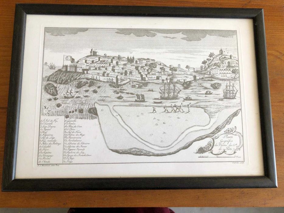 Gravura do antigo Porto, quadro em bom estado ofereço portes de envio