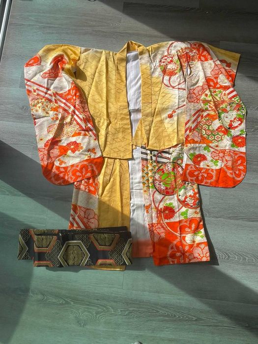 Kimono japonês original infantil/teen – feito à mão + cinto