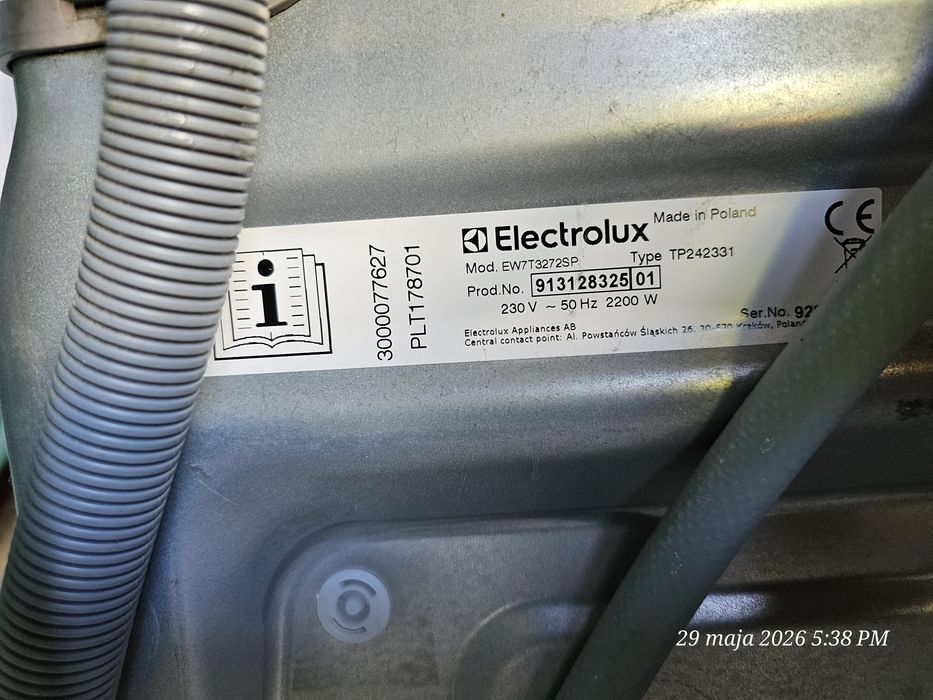 Pralka elektrolux EW7T3272SP