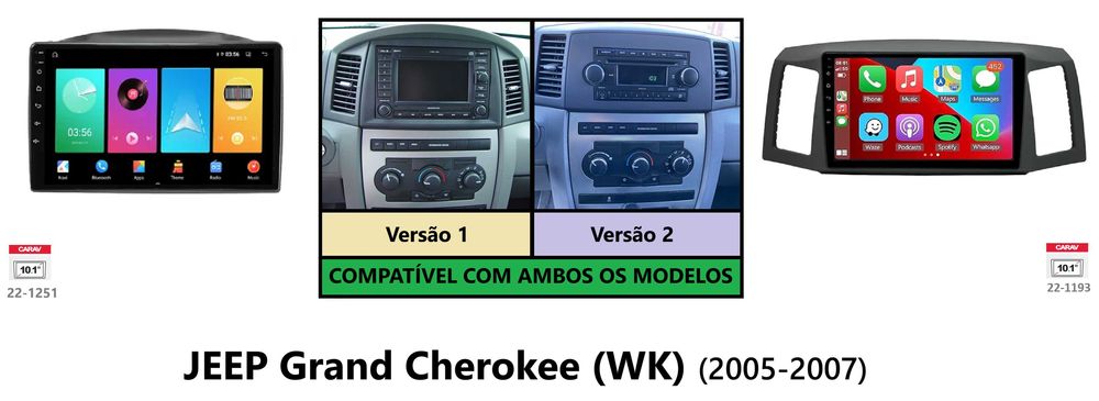 (NOVO) Rádio 2DIN • Jeep GRAND CHEROKEE • (ZJ) (WJ) (WK) • Android GPS