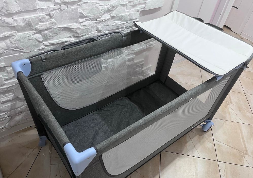 Kinderkraft Łóżeczko Turystyczne Joy Z Akcesoriami Błękitne