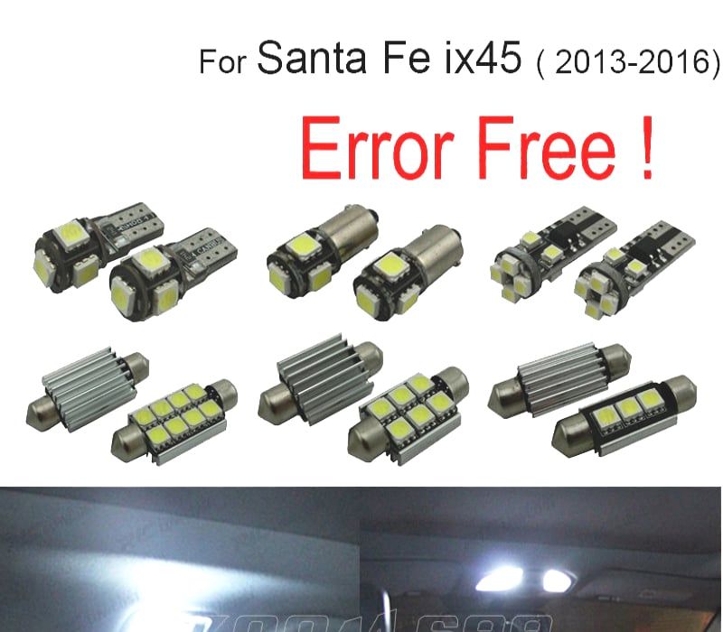 KIT COMPLETO 11 LAMPADAS LED INTERIOR PARA HYUNDAI SANTAFE SANTA FE IX45 13-16