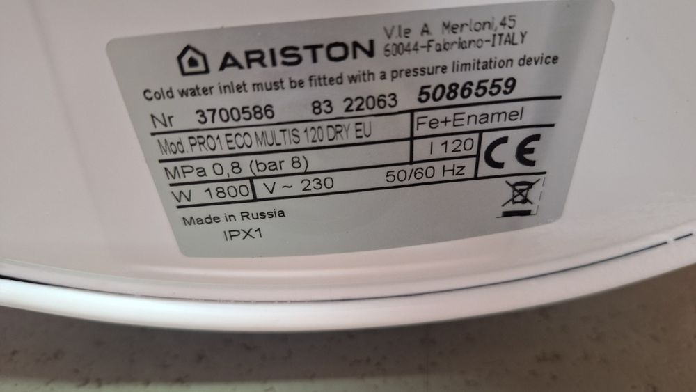 Termoacumulador Ariston 120L Pro1 Eco Dry Multis – vertical - usado