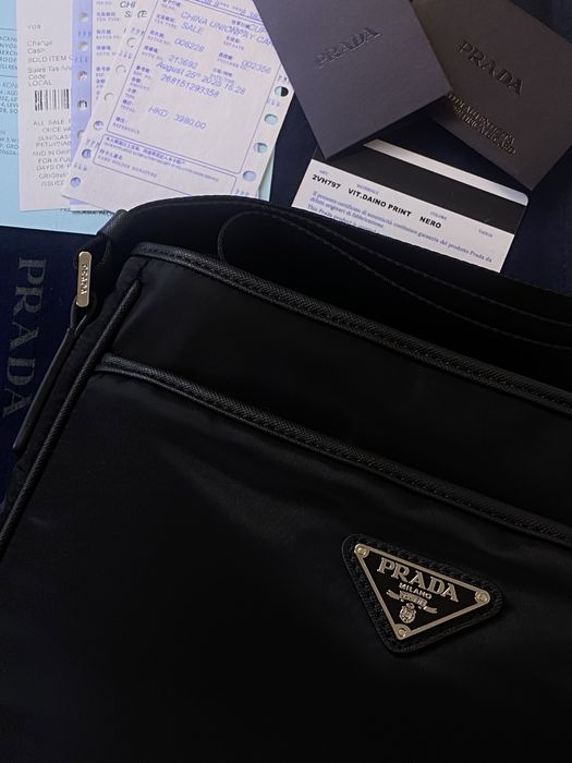 Prada Lampo Re-Nylon Messenger Bag Nero