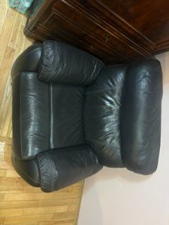 Fotel lub dwa rzkładany z funkcją spania, skórzany, czarny