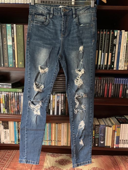 Calças de Ganga Rasgadas Lefties, tamanho 36 / S