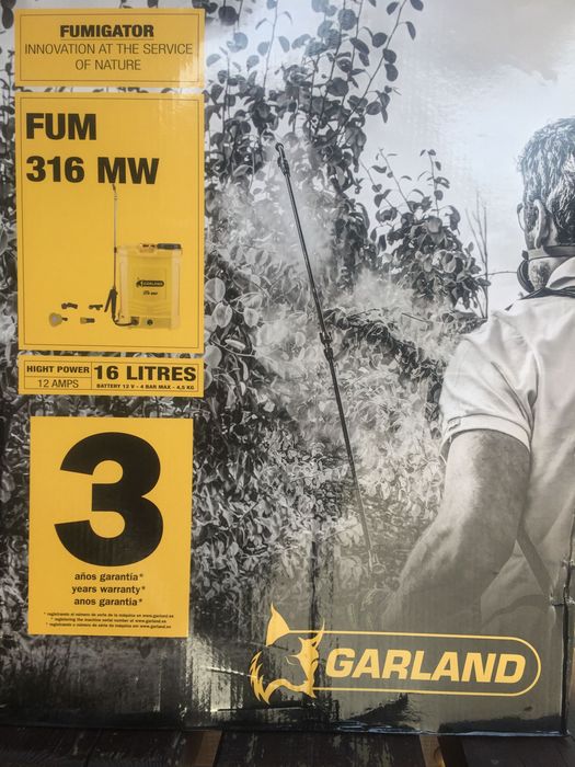 NOVO NUNCA USADO Pulverizador bateria 16 litros Garland FUM 316 MW
