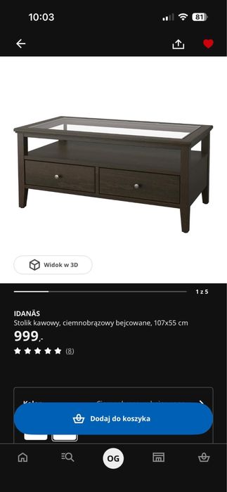 Stolik ława ikea idanas