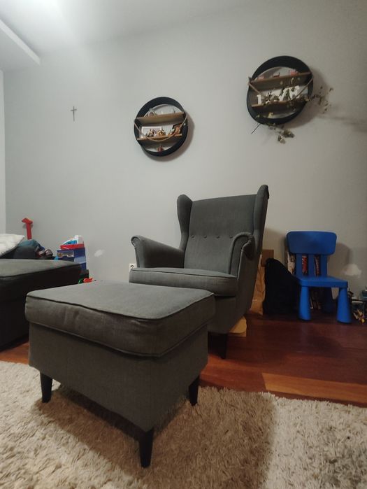 Fotel STRANDMON ikea szary