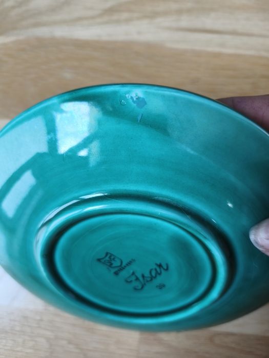 Vintage Schramberg Isar – 2 bulionówki z talerzykami, turkusowe SMF