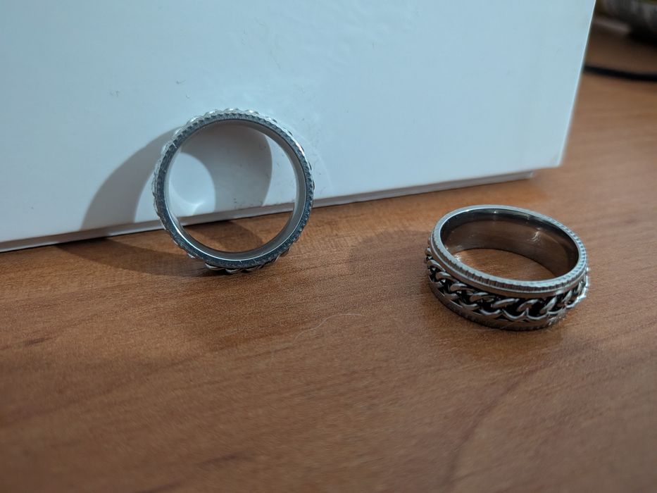 Sygnet męski STAL (2 szt. 19 i 20mm) szer. 8mm + Gratis 2 Krzyżyki