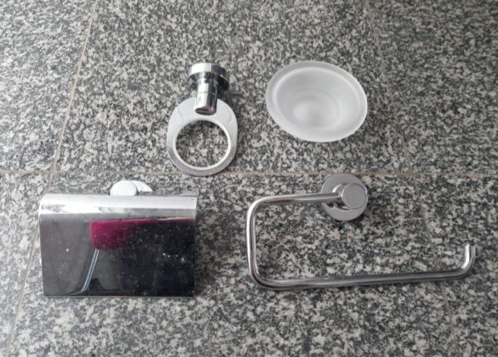 Conjunto wc/ casa de banho toalheiro suporte papel e saboneteira