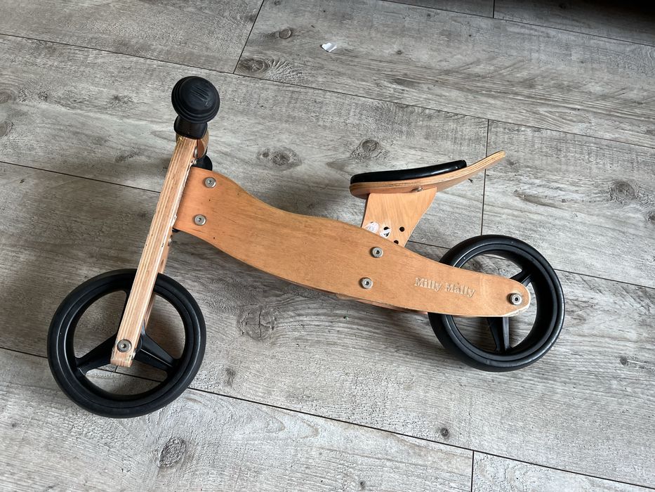 Rowerek biegowy drewniany milly mally 2w1 trójkołowy 12-36 miesięcy