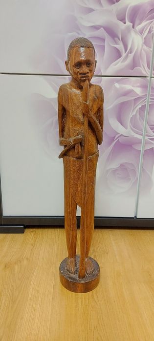 Африканская статуэтка 50см резьбоенная старинная статуя скульптура