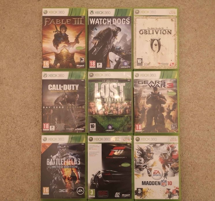 Conjunto de 18 jogos para Xbox 360